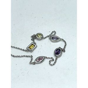 Vintage Signed 925 and gemstone ankle bracelet